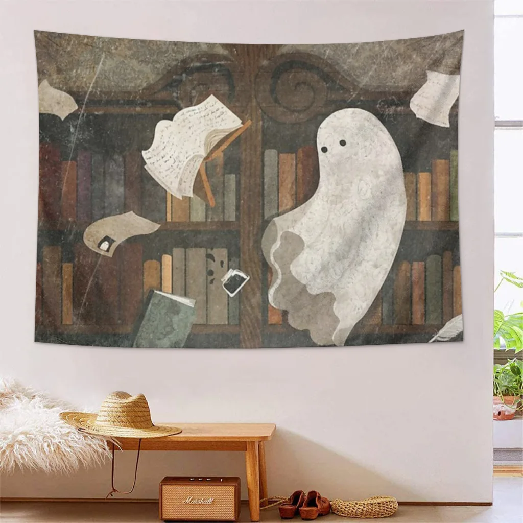 There's a Poltergeist in the Library Again Wall Hanging Tapestry Home Wall Decoration