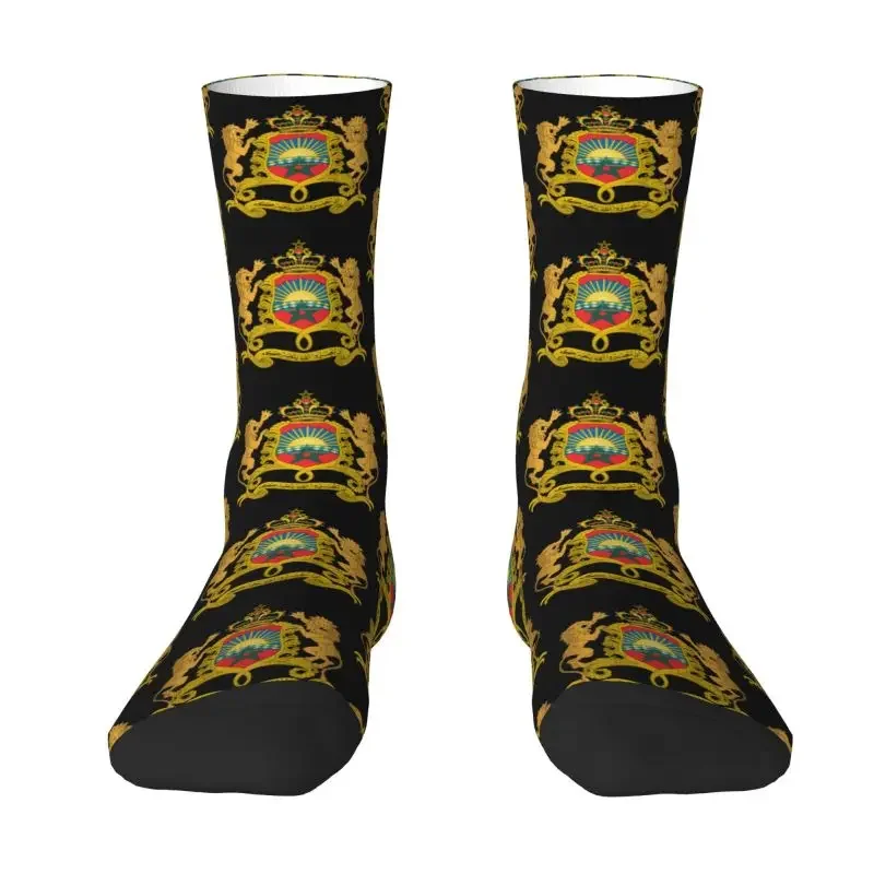 Cute Printed Kingdom Of Morocco Socks for Women Men Male Stretch Summer Autumn Winter Moroccan Patriotic Crazy Crew Socks