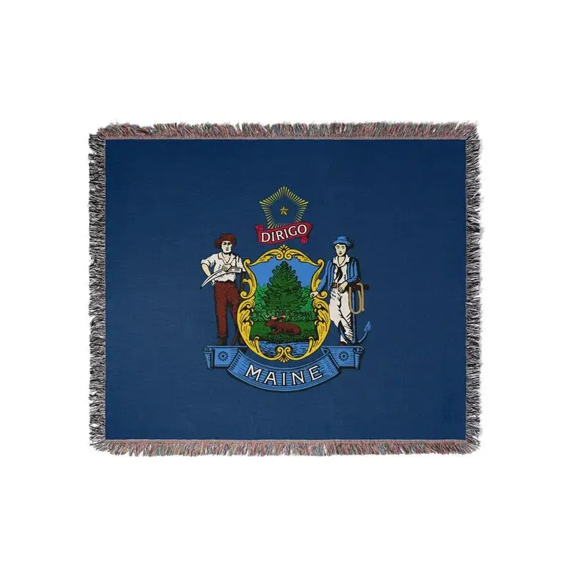 Aertemisi Maine United States of America Jacquard Fringed Woven Throw Blanket