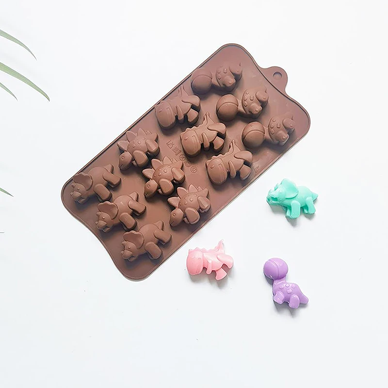 12 Hohlräume Dinosaurier Silikon Fondant Pralinen form Keks Kuchen Kerze Seife Handwerk Backform Dekor Gebäck DIY Werkzeuge