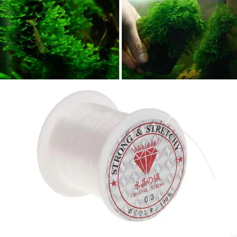 77HB 100m 0.3mm Crystal String Moss Line for Aquarium Fish for Tank Water Grass Plant