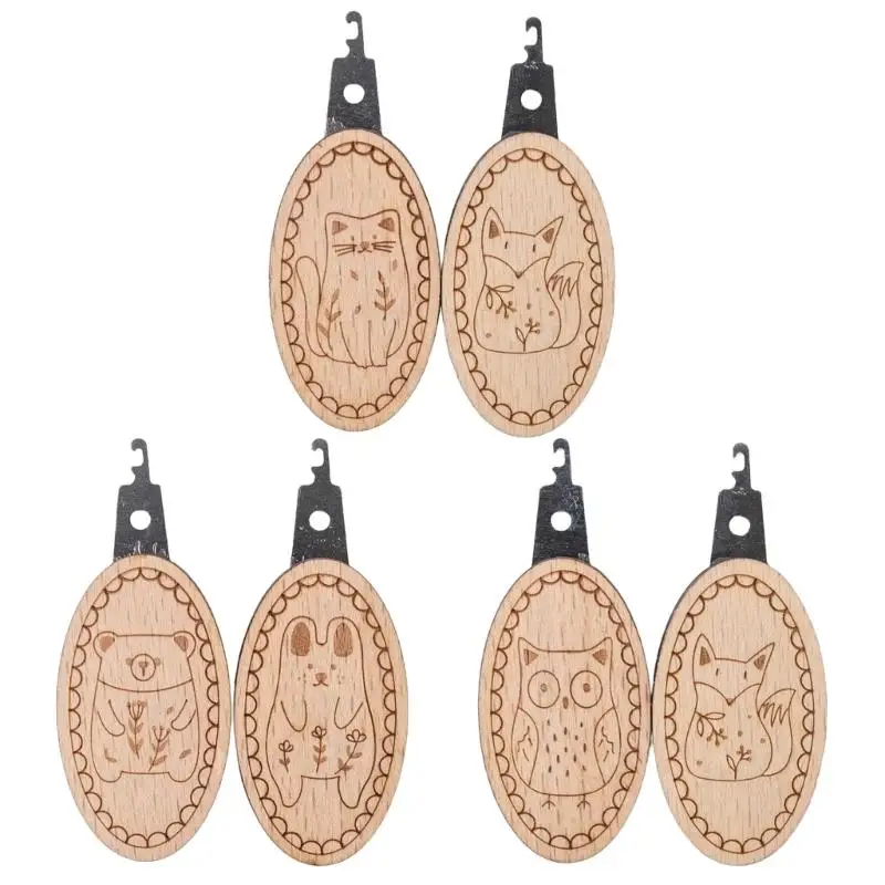 

E8BD 2 Pcs Needle Threading Tool Needle Threader with Animal Pattern Easy to Use Sewing Accessories