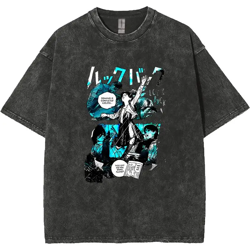 

Look Back anime Harajuku Cotton washed short-sleeve T-shirt
