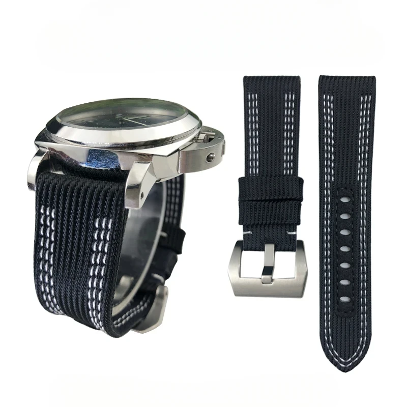 24 مللي متر 26 مللي متر النايلون قماش الساعات صالح ل Peinerai PAM 985 984 Luminor 1950 غاطسة النسيج حزام ساعة اليد اكسسوارات أساور