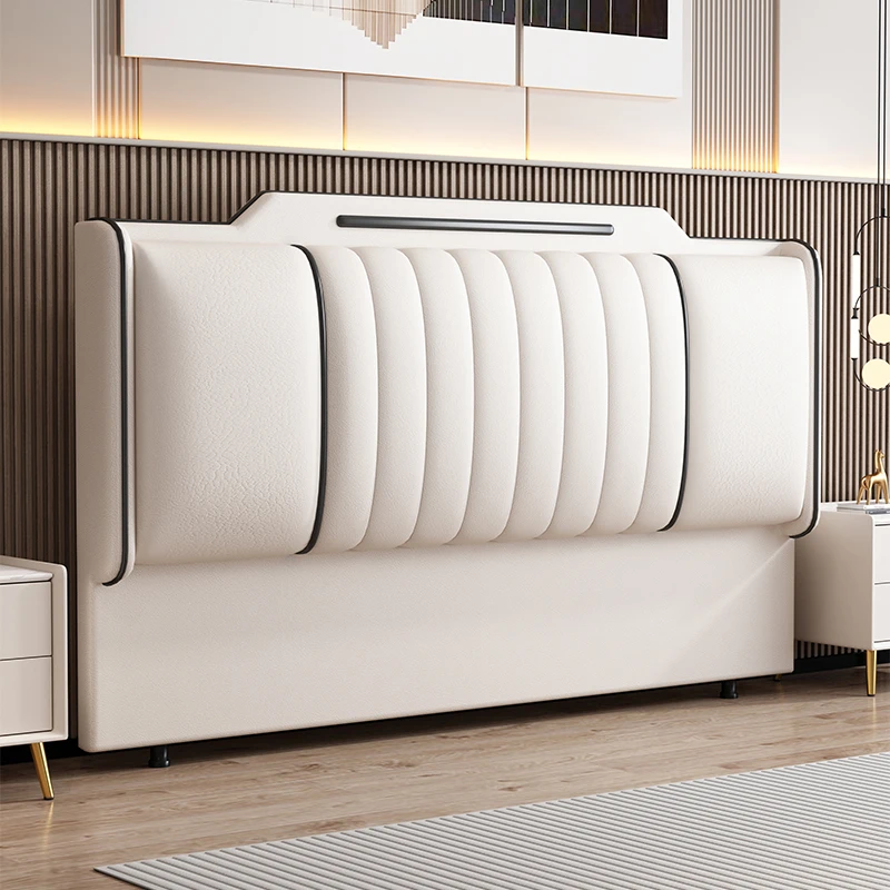 Upholstered Bed Headboards Nordic Luxury Comfortable Leather Bed Headboard Design Modern Cabecero Acolchado Bedroom Furniture image 5