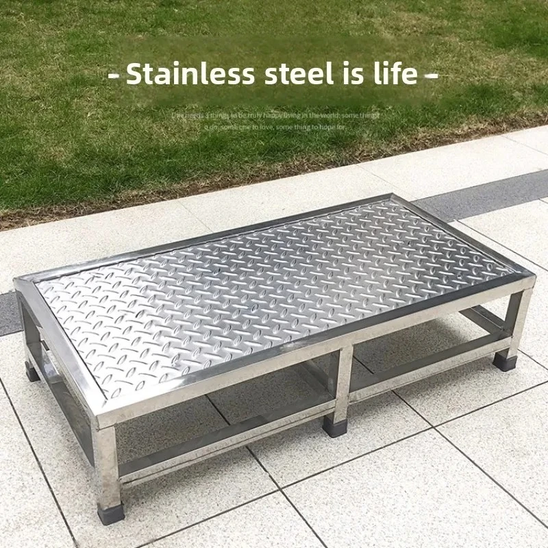 

Stainless Steel Anti‑Slip Footrest Stool, Elevation Step Frame, Height‑Boost Platform—For Workshop & Garage Use