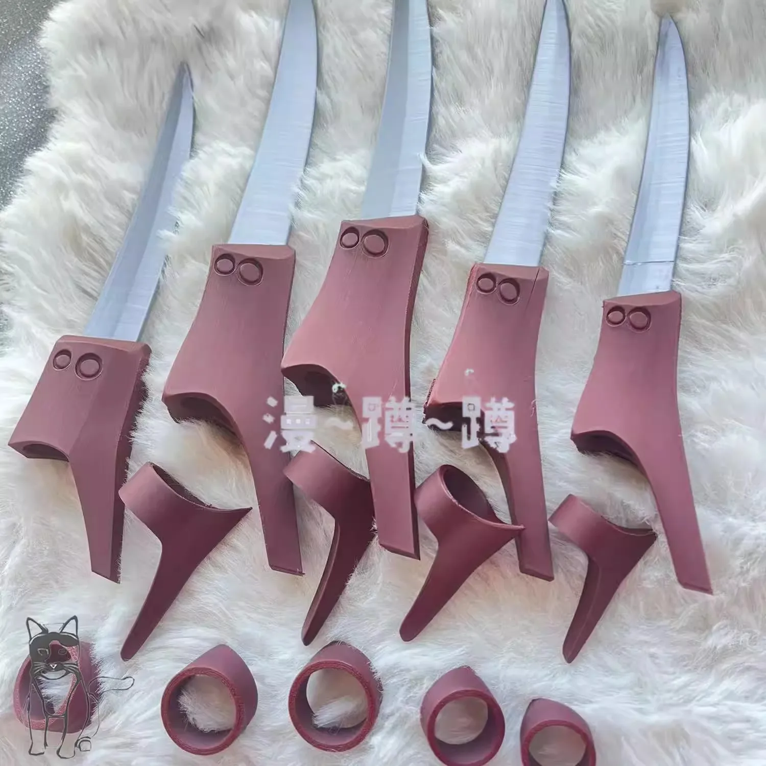 Gachiakuta Jabber Wonger Cosplay Prop 3D Printing Silver Bracelet Ring Nails Accessories Full Set Halloween Party Adult Wig Shoe view 4