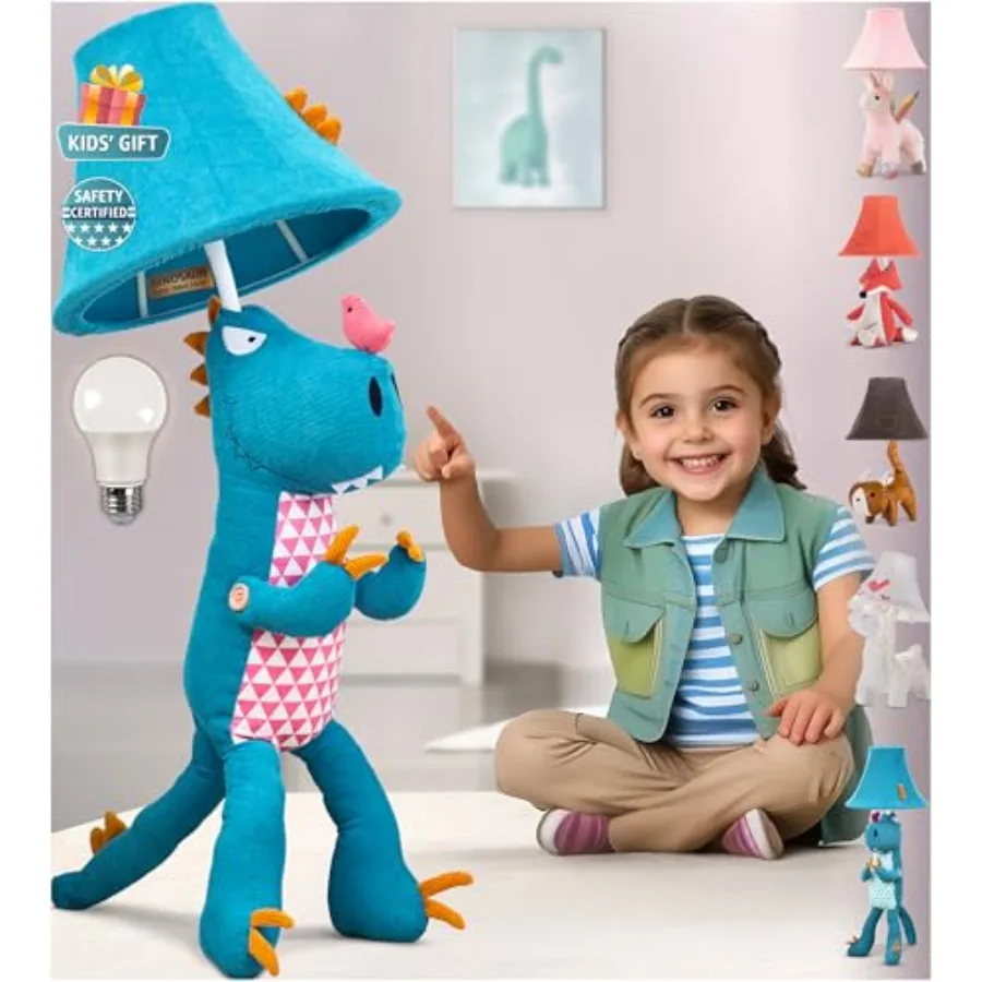 

Dinosaur Girls Lamp for Room - 27", Lamp for Girls Bedroom - Cute Christmas Gifts, Birthday Gifts for All Ages: Toddler Boys,,G