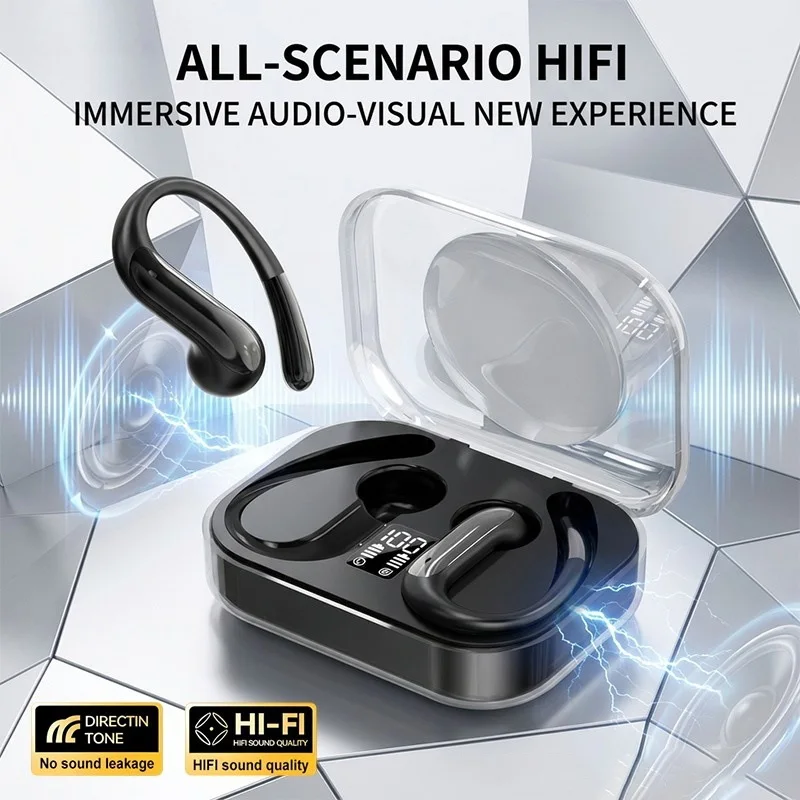 New K60 Bluetooth Headphones Over-Ear Open-Ear Wireless High-Quality Sound Long Battery Life Digital Display Three Colors