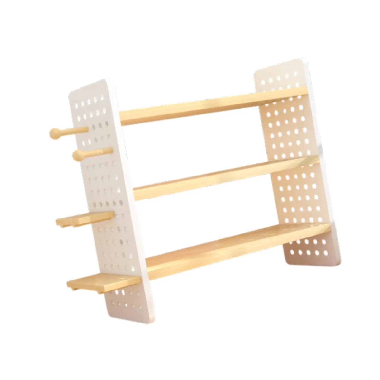 Desktop Organizer 3 Layer Space Saving Wood Simple Compact Book Stand Desktop Bookshelf for School Table Office Classroom Vanity