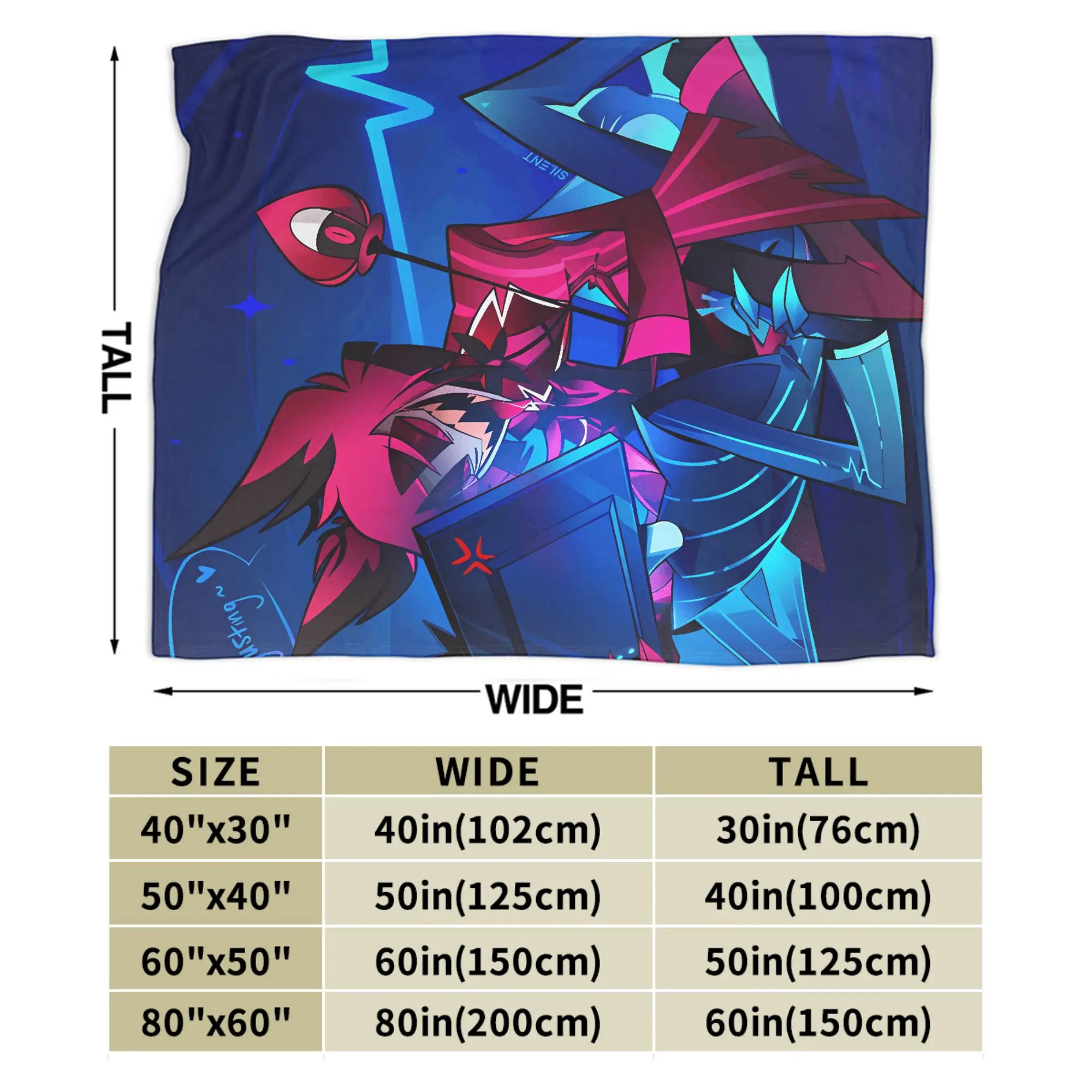 ผ้าห่มลายอลาสตอร์ ปีศาจรادิโอ สำหรับเด็กหญิงและเด็กชาย ผ้าห่มฟลานเนลสำหรับห้องนั่งเล่น ผ้าห่มนุ่ม อุ่น ดีไซน์สวยงาม คุณภาพดี เหมาะเป็นของขวัญ