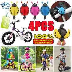 New 4/2/1PC Bicycle Small Bell Cartoon Beetle Ladybug Cycling Bells For Kids Girls Bike Ride Mini Bell Alarm Bicycle Accessories