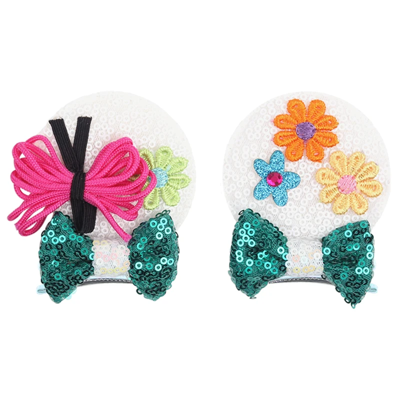 1pc Beliebte Maus Ohren Bogen Haar Clips für Mädchen Thema Pack Reise Glitter Haarnadeln Kinder Festival Party DIY Haar zubehör – Detail 8