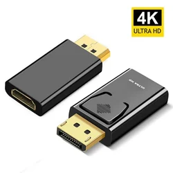 Adaptateur de port d'affichage vers HDMI, convertisseur compatible DP vers HDMI, câble audio vidéo, PC, TV, ordinateur portable, budgétaire, mâle vers femelle, 4K, 60Hz