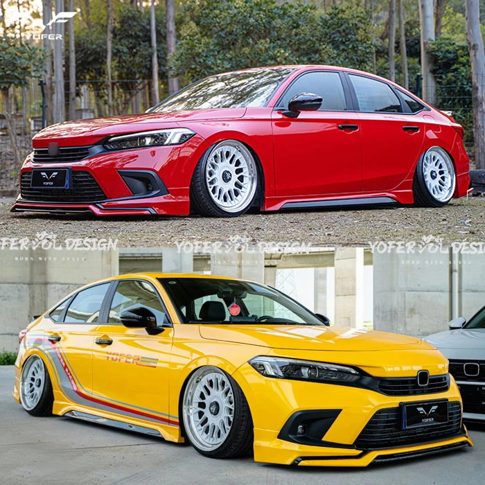 Wholesale Car Modification Parts Upgrade Body Kit Front Bumper lip diffuser splitter accessories for civic