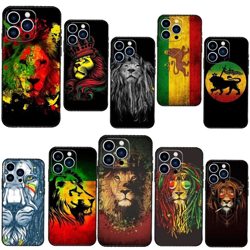 Rasta Lion Reggae Bob Marleys Case For iPhone 13 Pro Max 12 Mini 11 14 15 16 XS MAX XR Plus Silicone Phone Cover