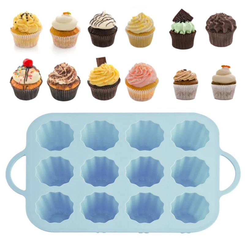 

12 Cup Regular Size Cupcake Pan Round Shaped Cake Mould for Baking Cheesecakes Mousse Jelly