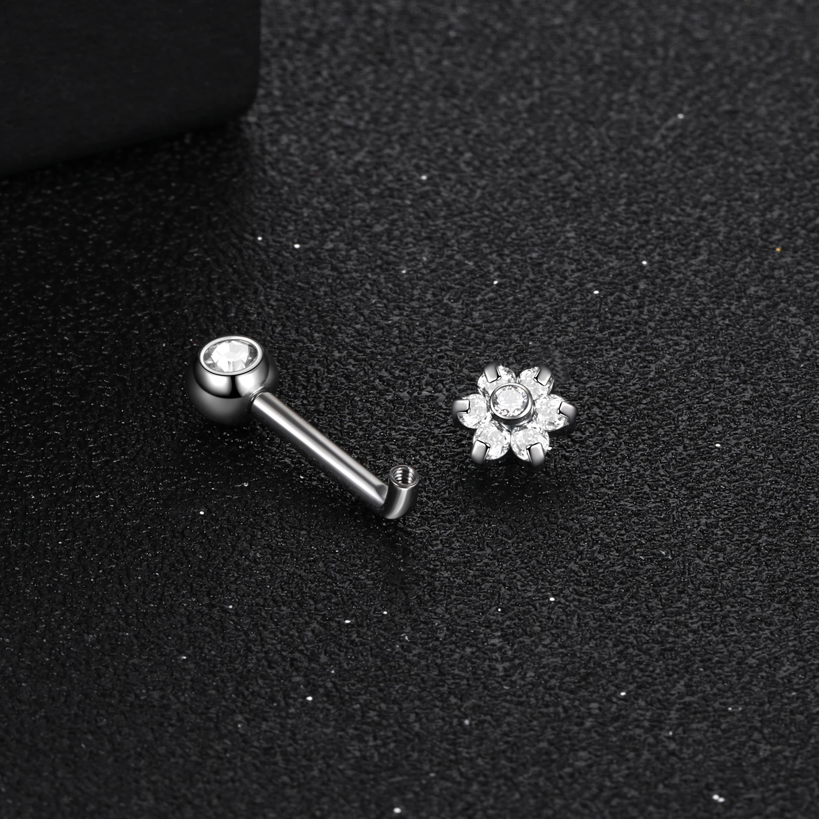 1PC Titanium Christina Piercing Flower Vertical Hood Intimate Piercing Gold Color Sexy Belly Rings Surface Jewelry for Men Women