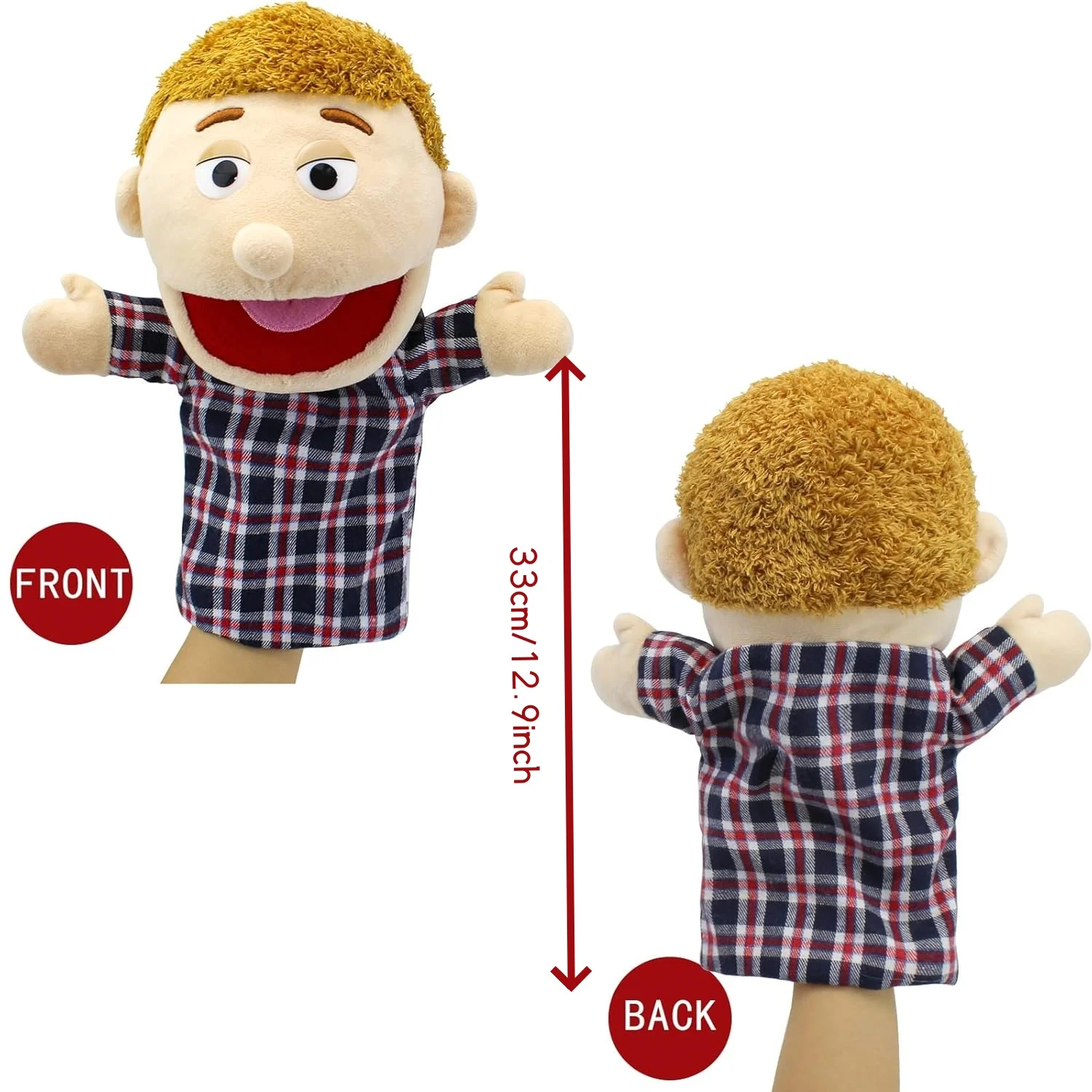 دمى يد الأب - دمى يدوية من القطيفة الناعمة ألعاب رواية القصص التفاعلية للأطفال، اللعب الخيالي