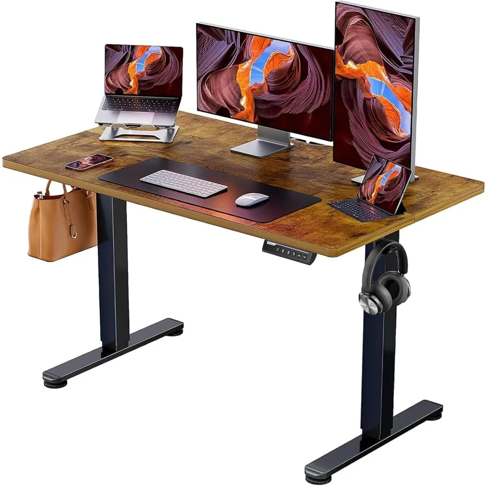 

Height Adjustable Electric Standing Desk, 63x 28 Inches Sit Stand up Desk, Large Memory Computer Home Office Desk (Natural)