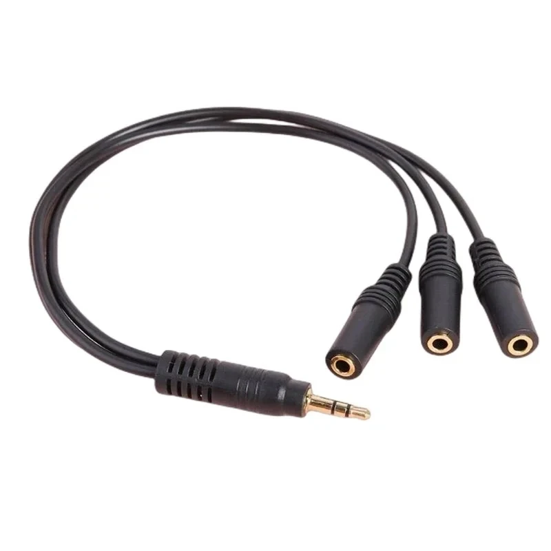 Stereo 3.5mm to 3x3.5mm AUX Jack Adapter Headphone Splitter Cable 3.5 1/8 TRS/TRRS Audio Extension Cord for PC Phone Speaker