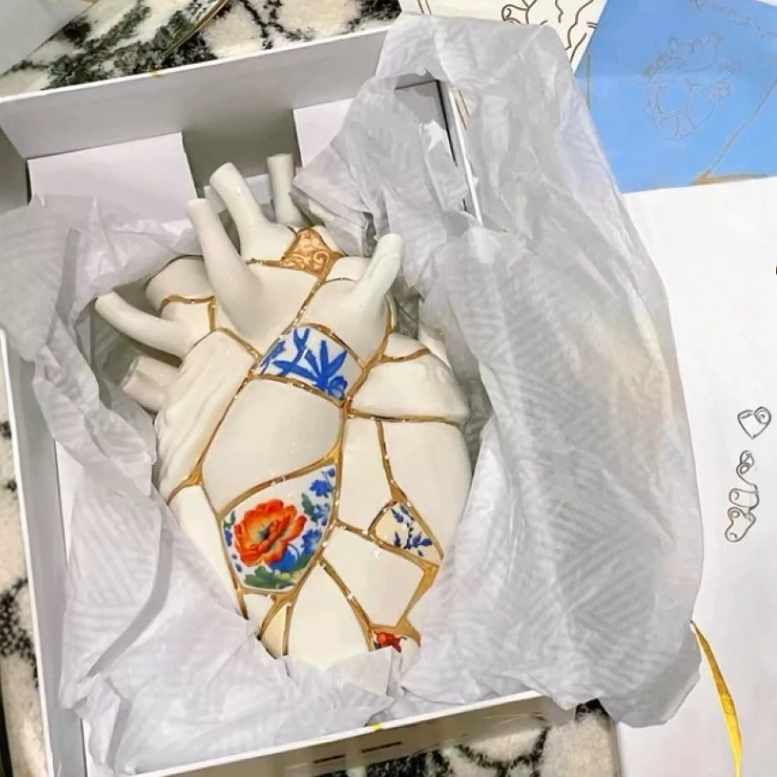 Итальянское сердце керамическое сердце ваза украшение рабочего стола орнамент