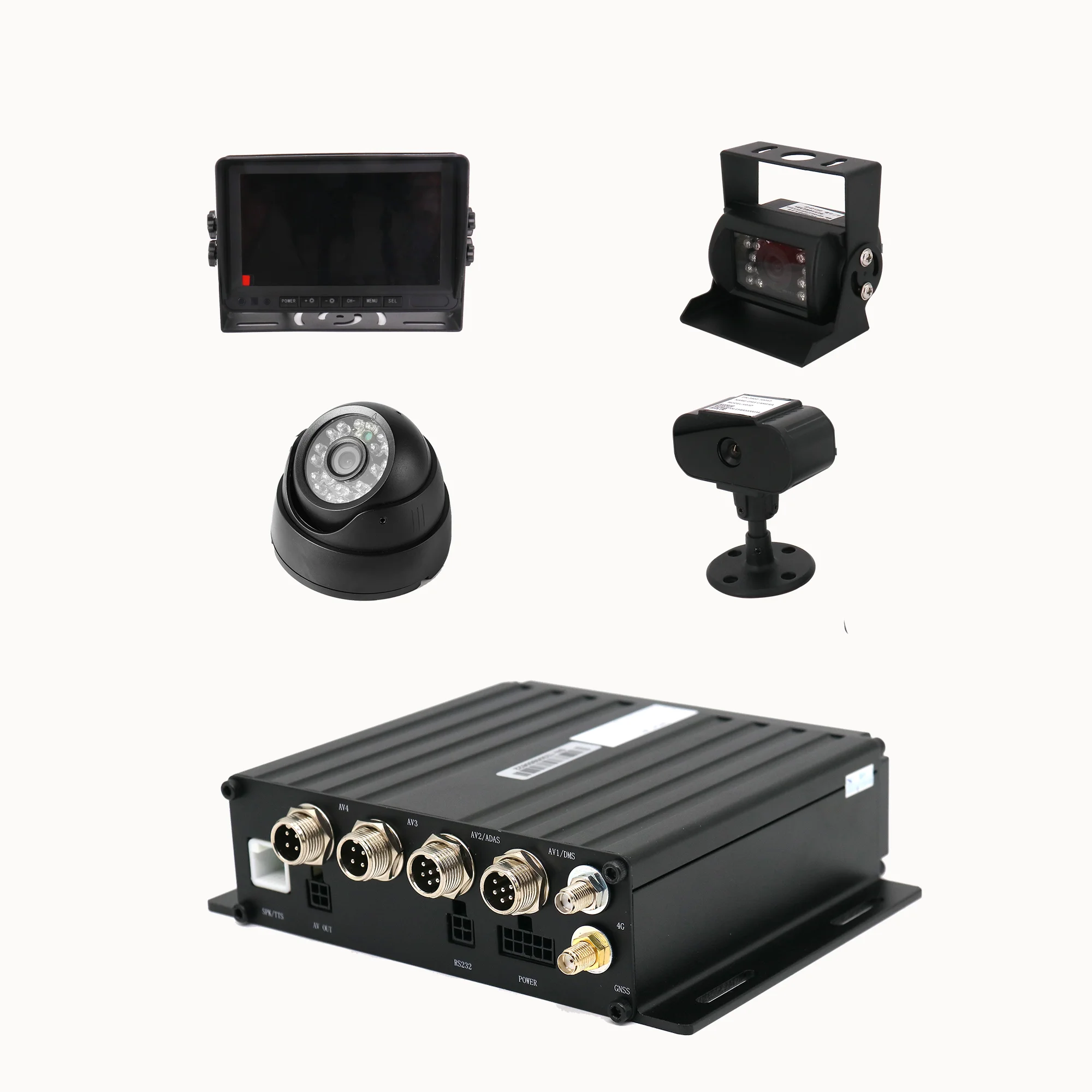 4 Channel Auto Electronic Accessories MDVR ADAS DSM 4G Vehicle CCTV Truck Bus Recorder 4CH Car DVR Wifi Camera System MDVR