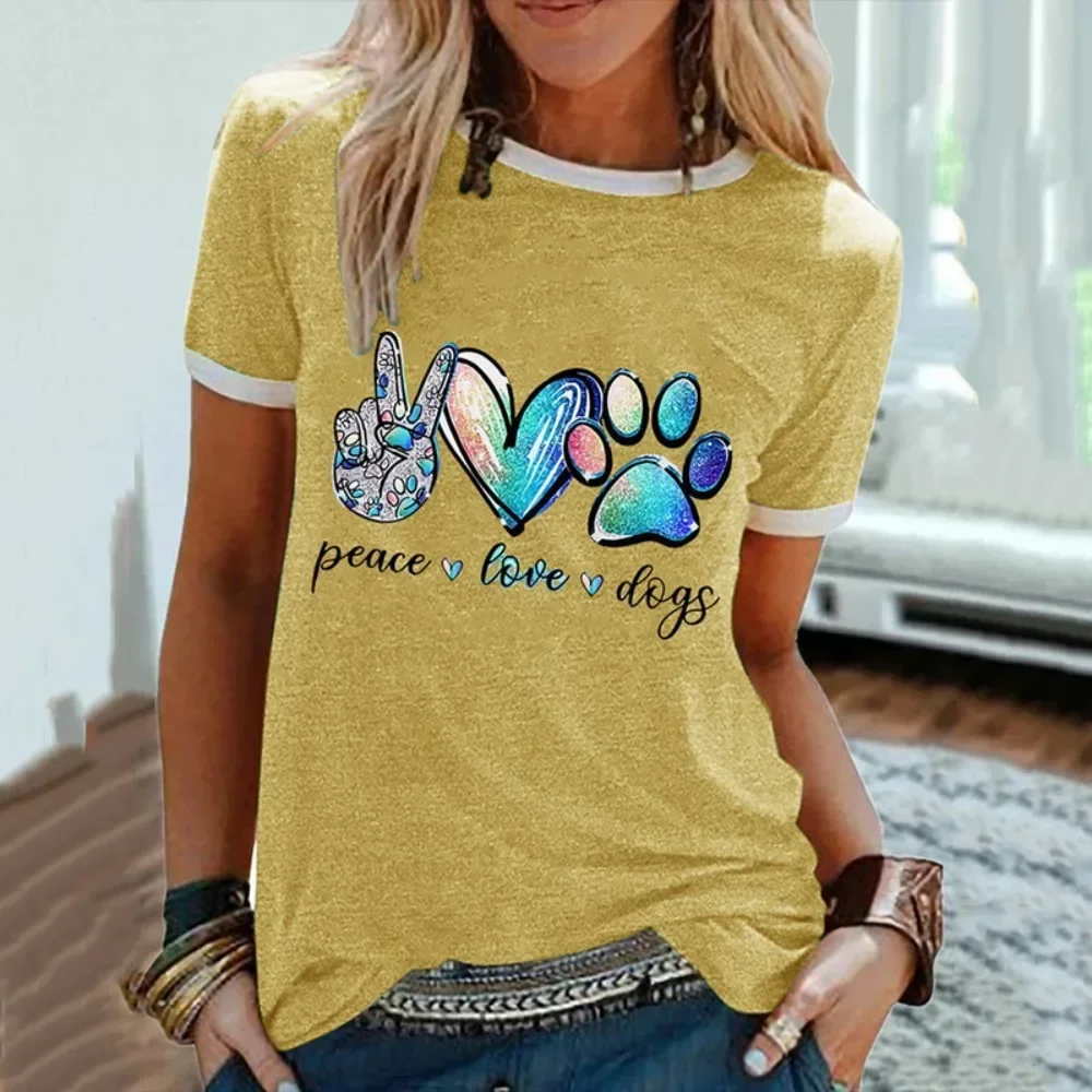 Women 2026 New 3D Printed Short Sleeve T-Shirt Summer Casual Daily Streetwear Minimalist Versatile Chic Ladies Top
