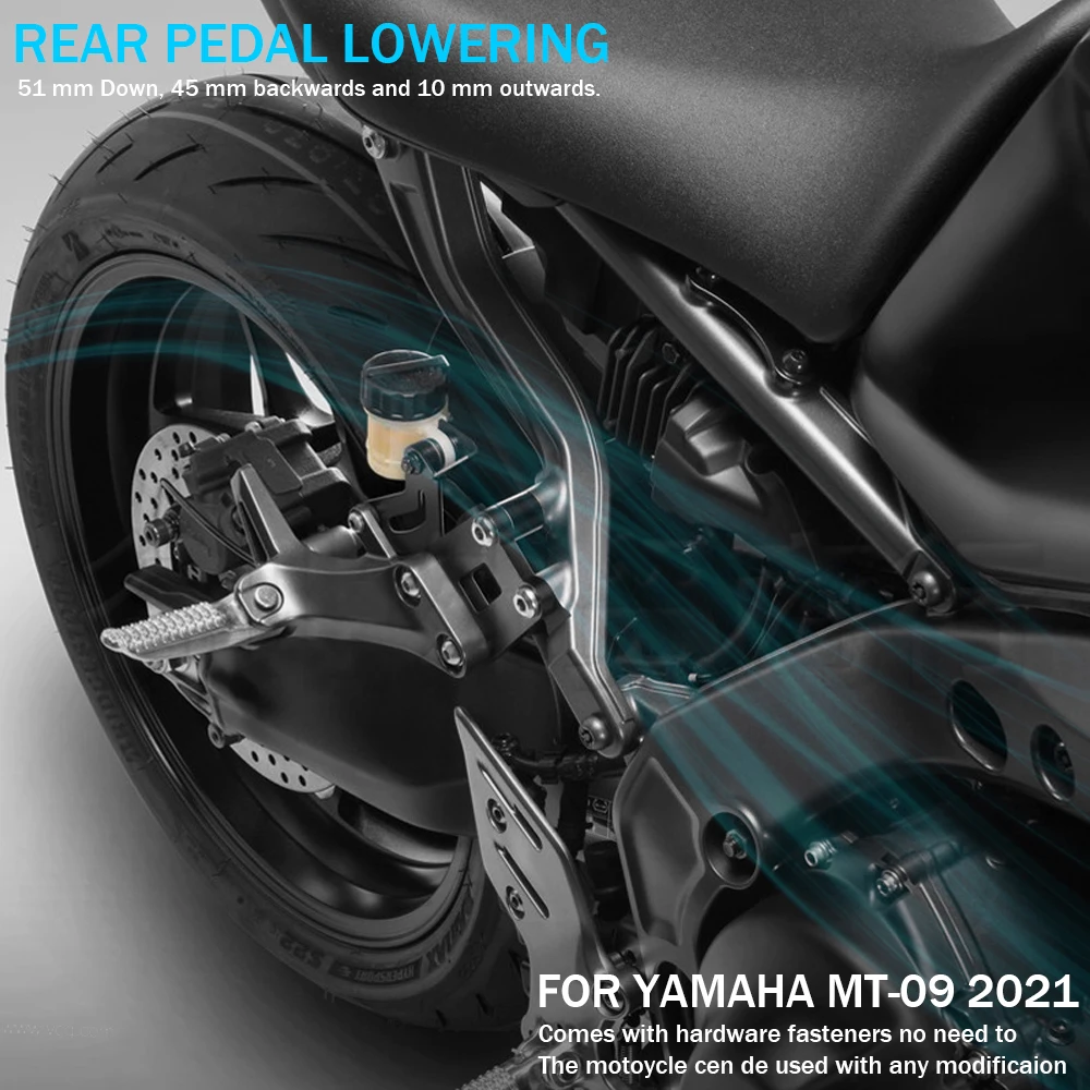 Motorcycle Parts Foot pegs Lowering Kit Passenger Footrests Supports Kit For YAMAHA MT-09 2021 For mt09