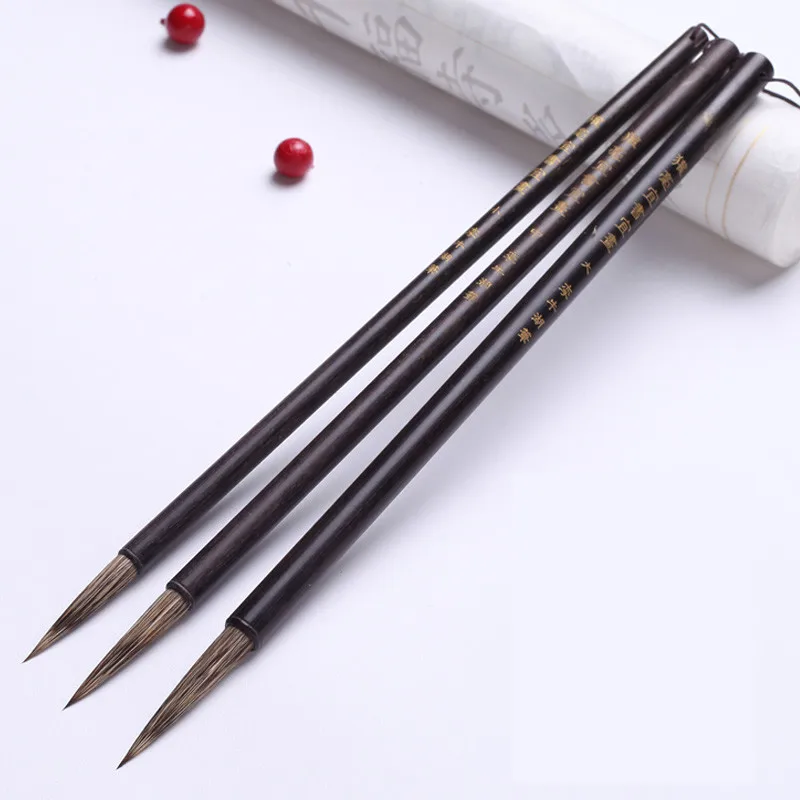 Chinese Calligraphy Brush Pen Stone Badger Wolf Hair Painting Brush Landscape Peony Watercolor Painting Fine Line Pen Caligrafia