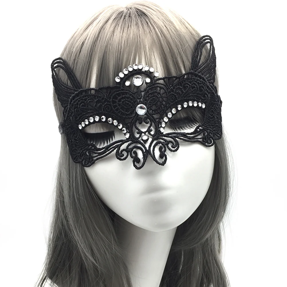 

Black Half Face Mask Premium Lace Masquerade Eye Mask For Halloween Party Costume Accessory Reusable Adjustable
