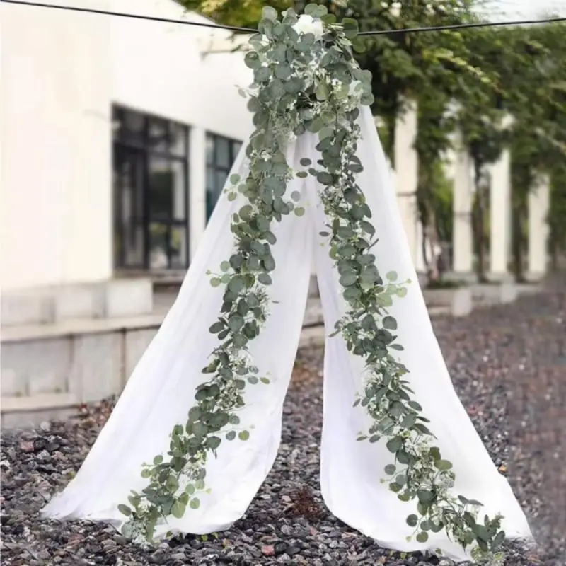 2pcs/1pc 1.8m Artificial Eucalyptus Garland Faux Greenery Eucalyptus Leaves Vines For Wedding Backdrop Arch Home Party Decor