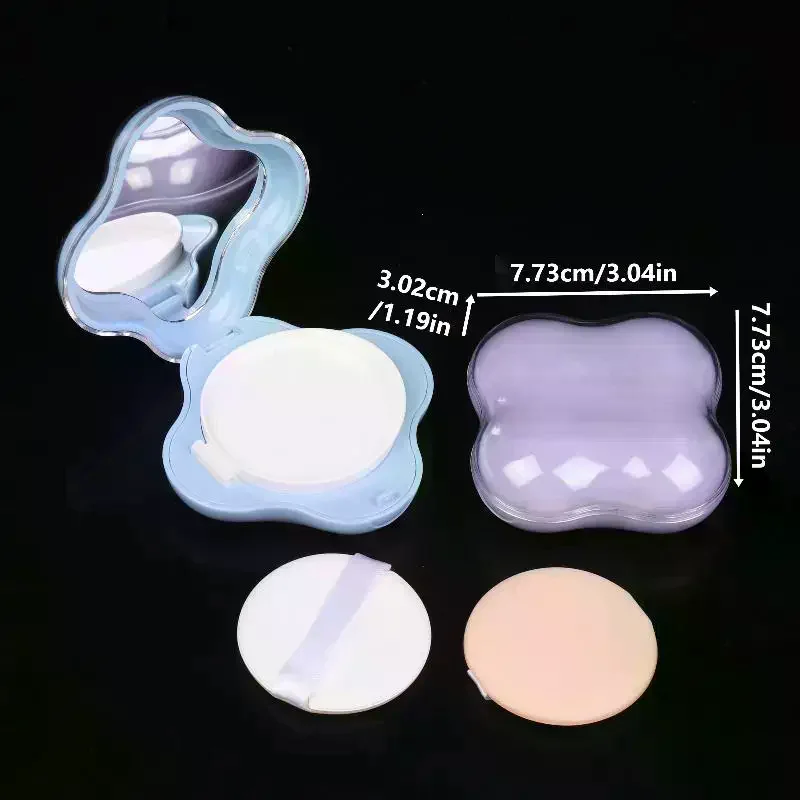 Caja DIY de base con cojín de aire, Mini caja vacía bonita para esponjas, espejo portátil para crema Bb, estuche de maquillaje cosmético, contenedor con esponja