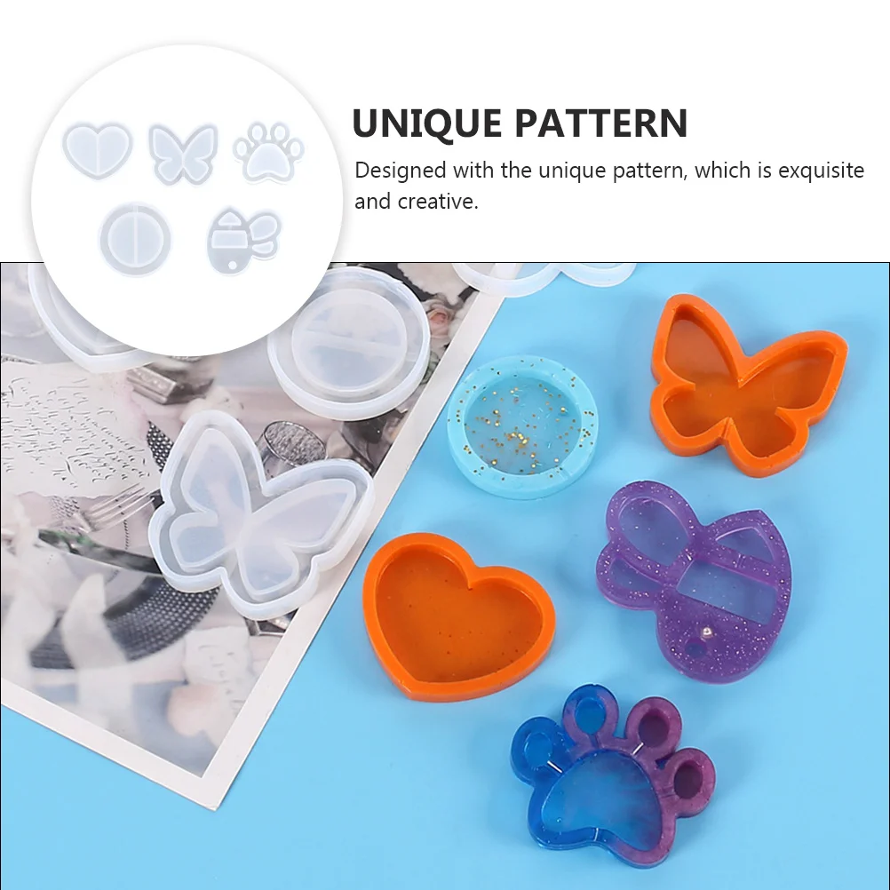 

5 Pcs Crystal Epoxy Mold Small Pendant Craft DIY Handicraft Tool Tools Manual Glue Silica Gel