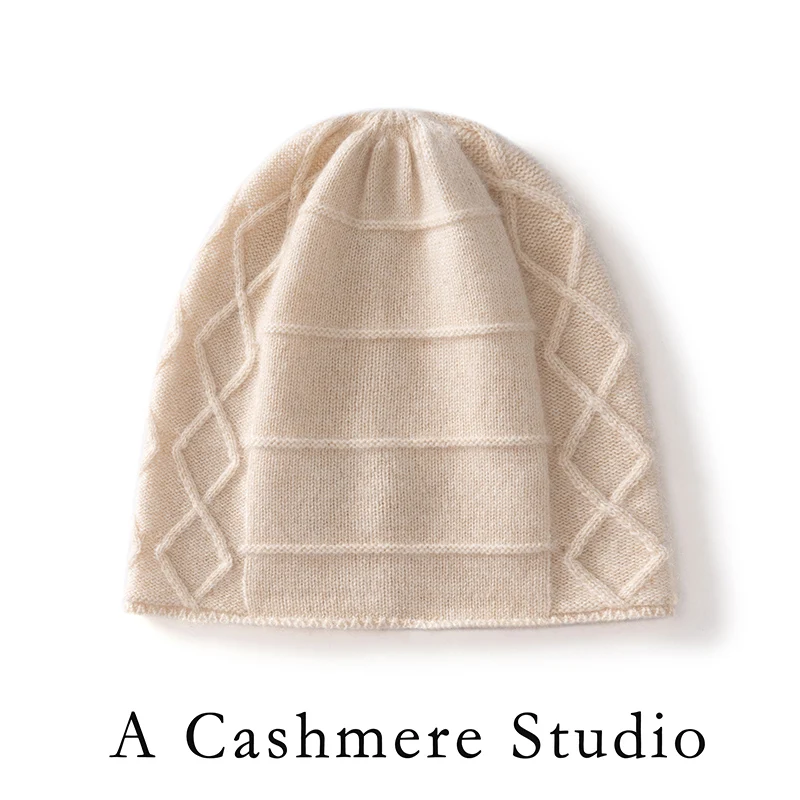 Choice Unisex Knitted Hat For 100% Pure Quality Cashmere Women and Men Outdoor Warm Soft Winter Beanie Hat Casual Solid Caps