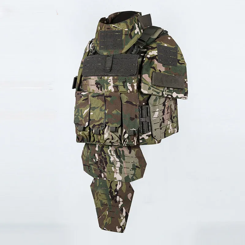 Russian style fully protected tactical vest with multifunctional universal armor, detachable modular heavy armor protection