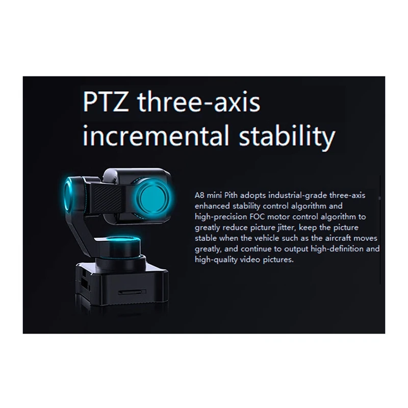 ل SIYI A8 Mini 4K AI 8MP كاميرا 6X التكبير الرقمي كاميرا ذات محورين مع DVR 1/1.7 بوصة سوني الاستشعار