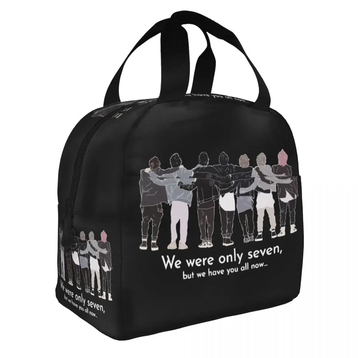 Korean Style Music Insulated Lunch Bags Thermal Bag Reusable K-pop KPOP High Capacity Lunch Box Tote for Men Women Office Travel