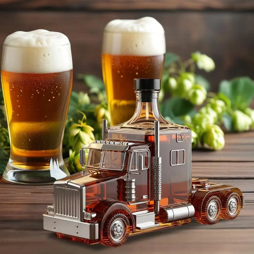 LKW-Whisky-Dekanter, einzigartiger Glas-Dekanter für Whiskey Bourbon Tequila, Likör-Dekanter, Geschenk für LKWs, Bourbon-Liebhaber