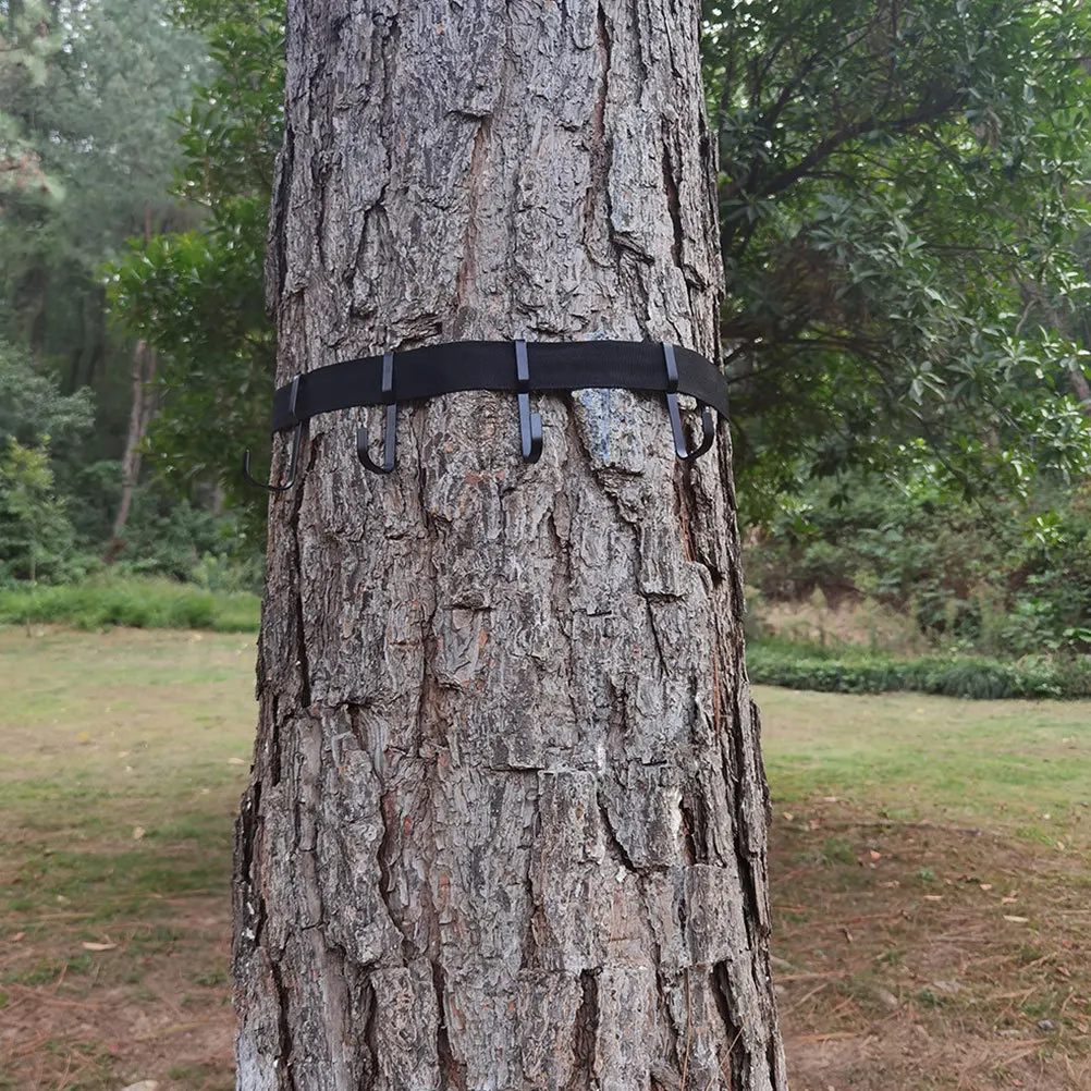 5 قطعة خطافات تروس معلقة على شكل شجرة معدنية سوداء قوية لحاملي معدات الصيد الخارجية ملحقات حامل شجرة متعددة الاستخدام