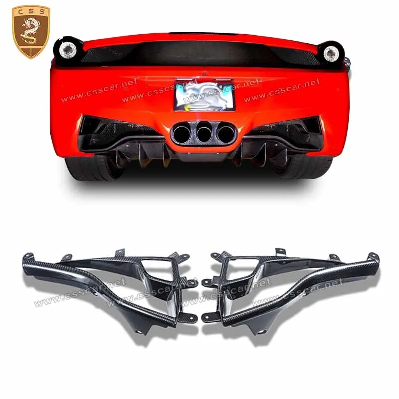 2Pcs Carbon Fiber Rear Tail Light Cover Trim For Ferrari 458 OEM Style Car Brake Light Lamp Frame Cover Exterior Accessories