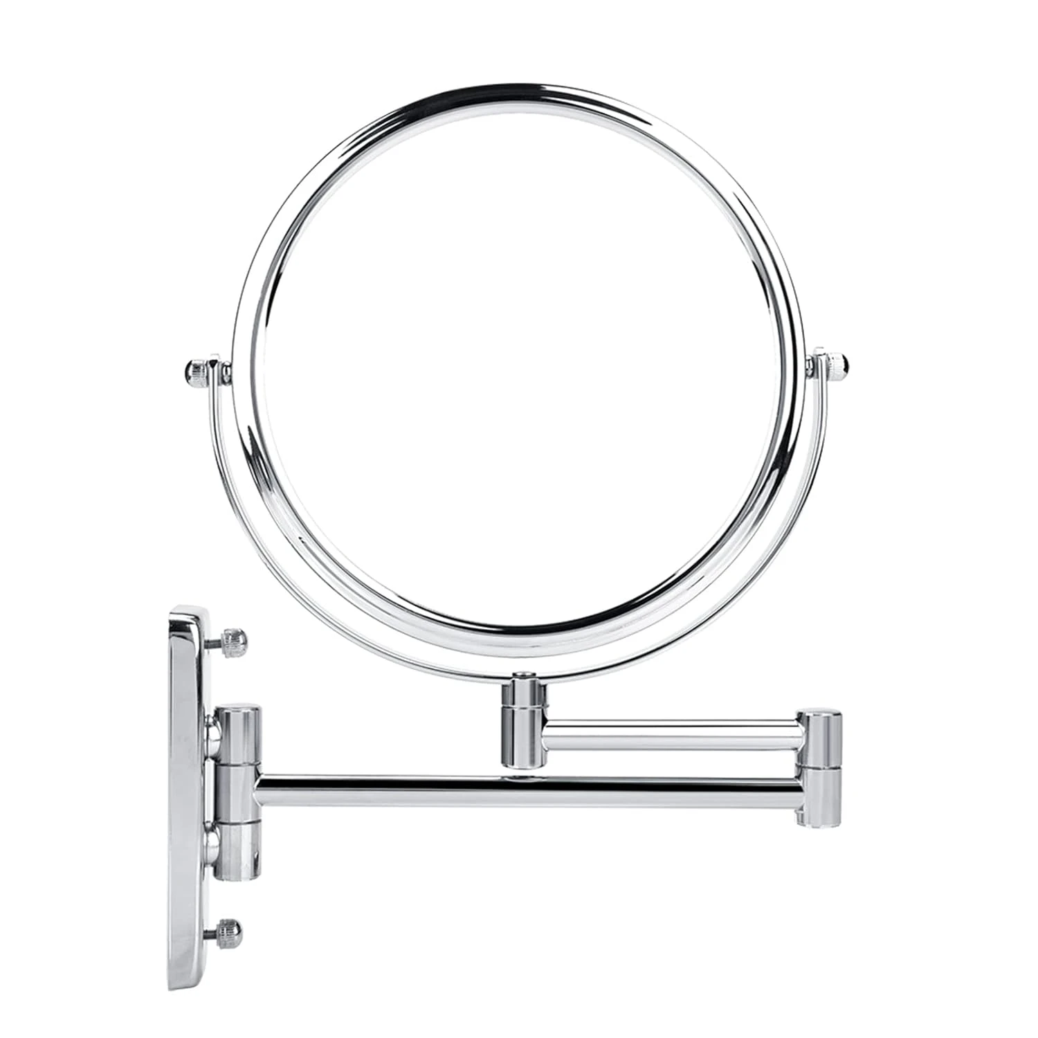 

8 Inch Wall Mounted Makeup Mirror with Double-Sided Swivel, 3X Magnification, Modern Design, Ideal for Bathroom Use and Vanity D