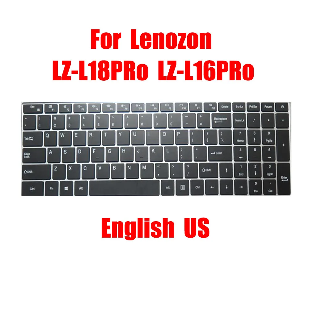 

English US Laptop Keyboard For Lenozon LZ-L18PRo LZ-L16PRo Black With Backlit New