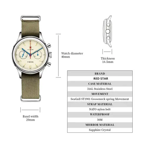 10 best sales 38 mm kronograf - №7