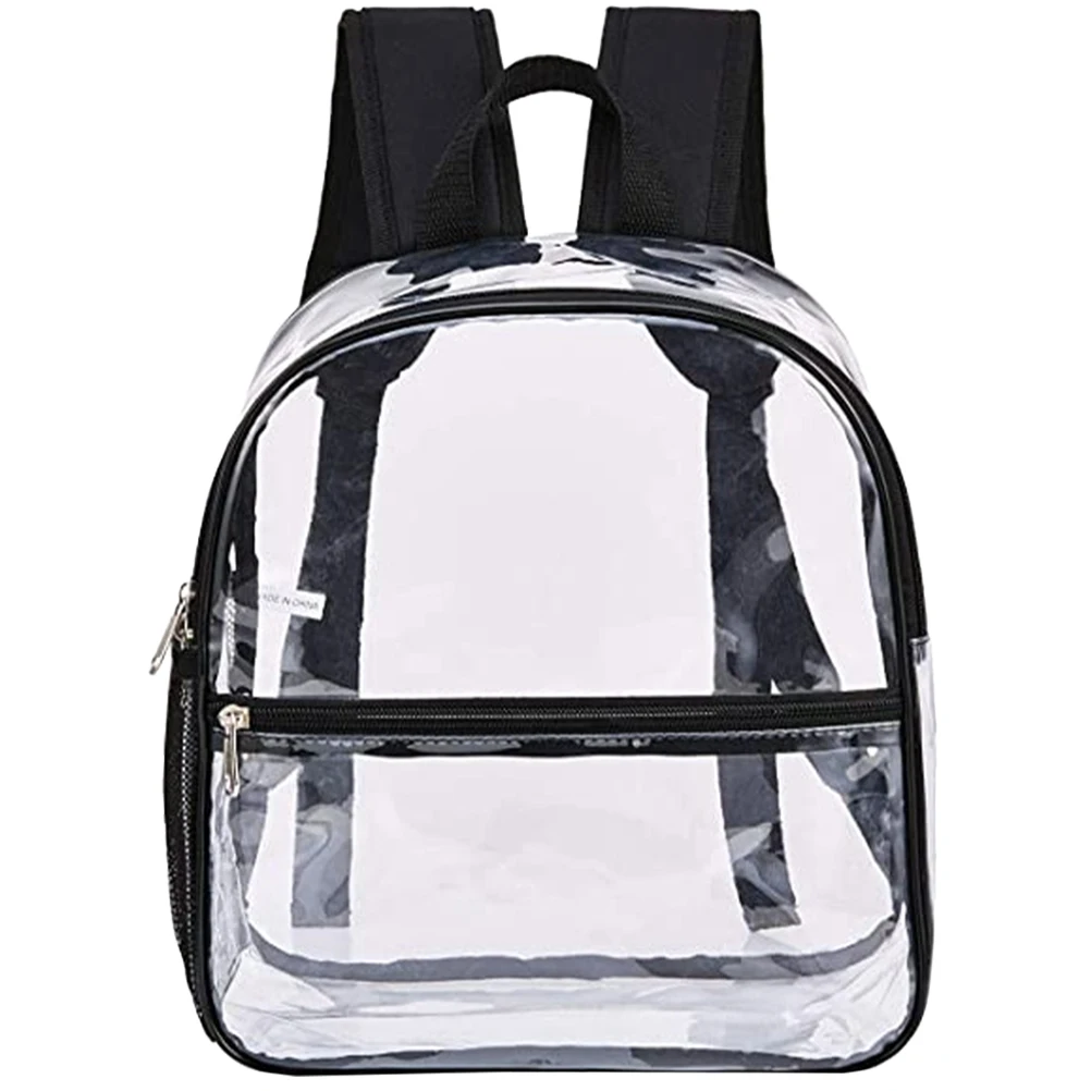 Compact Clear PVC Backpack Lightweight Transparent Sports Bag for Stadium Events Concerts Walking Shopping Daily Carry Portable