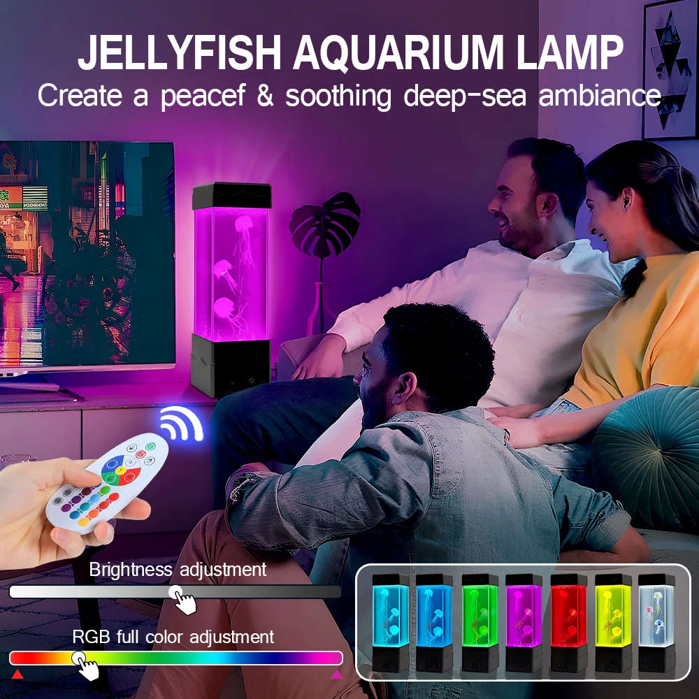 Color Changing Jellyfish Lamp Usb/Battery Powered Table Night Light Children'S Gift Home Bedroom Decor Boys Girls Birthday Gifts