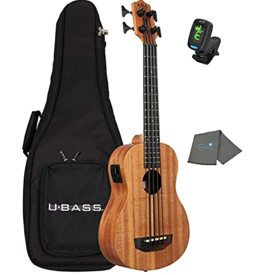 U Bass Nomad Acoustic-Electric Ukulele for travel use, solid mahogany body in natural satin finish, lightweight and amplified w