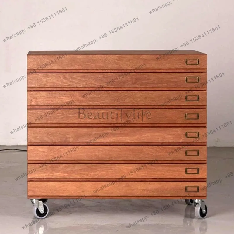 

Simple modern black oak color removable file storage cabinet small apartment