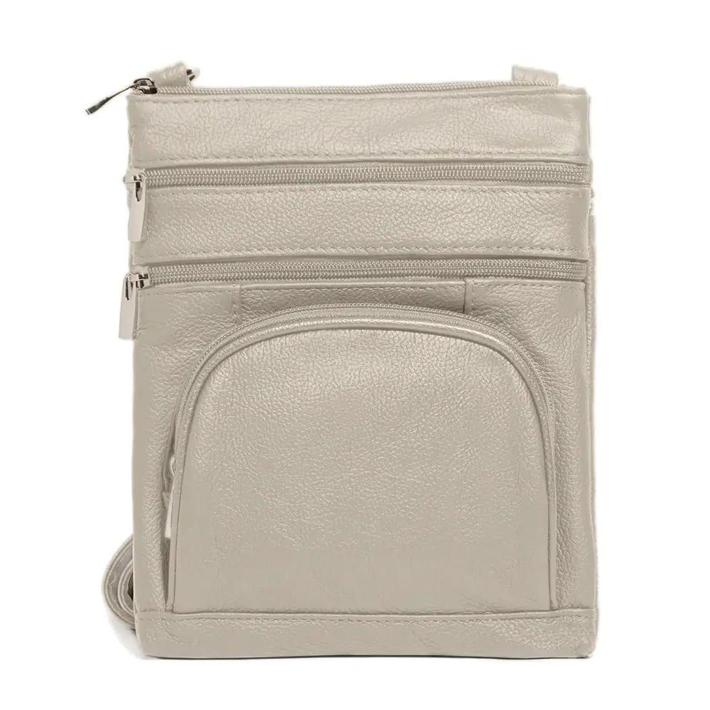 

Crossbody Bag for Women, Genuine Leather Multi-Pocket Purse with Adjustable Strap, RFID Protection, Built-In Wallet