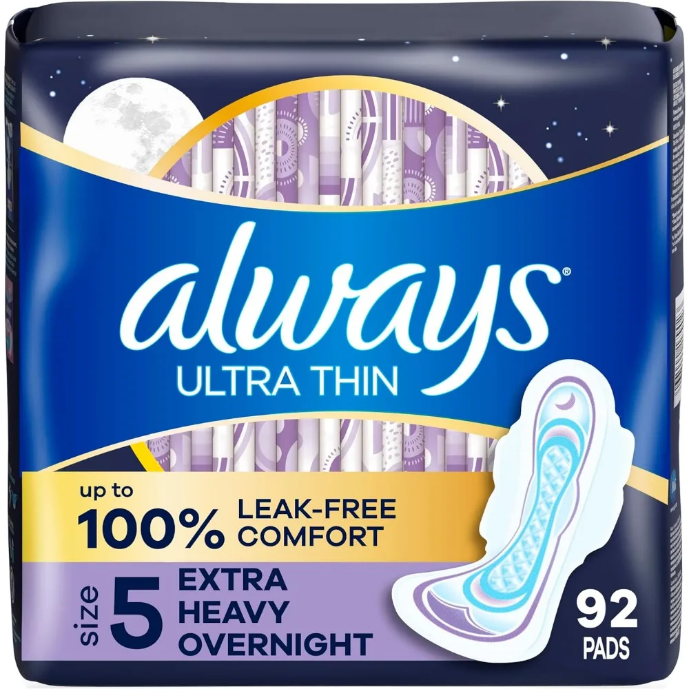 

Extra Heavy Overnight Pads Size 5 Unscented 92 Count